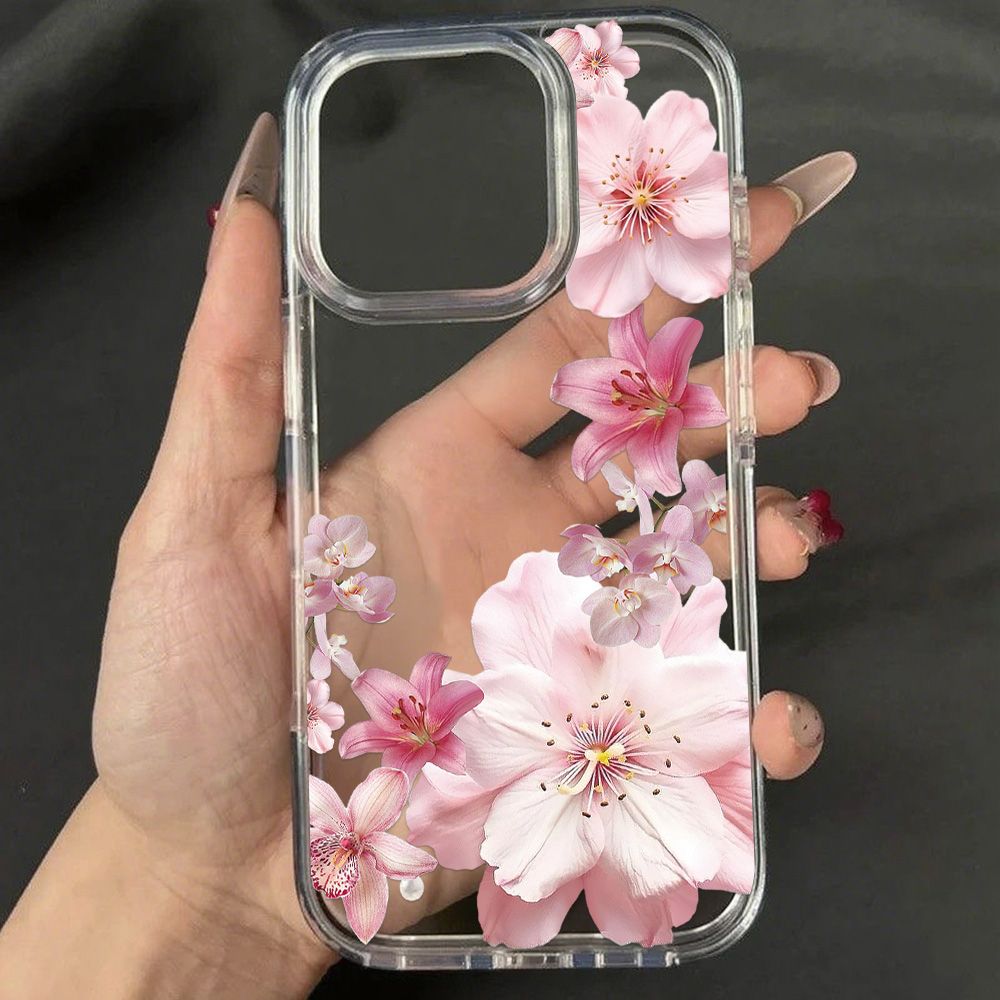 Apple Iphone 15 Pro Max - Pink Lily Flower Phone Case For